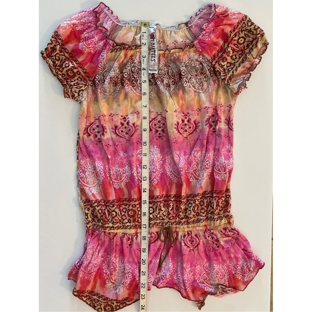 3 Girls Colorful Boho Peasant Tops Size Large - Picture 2 of 16